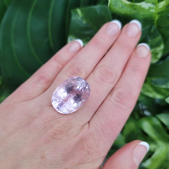 Kunzite Gemstone 49ct LARGE Natural AAA+ Oval Cut Loose Gemstone!