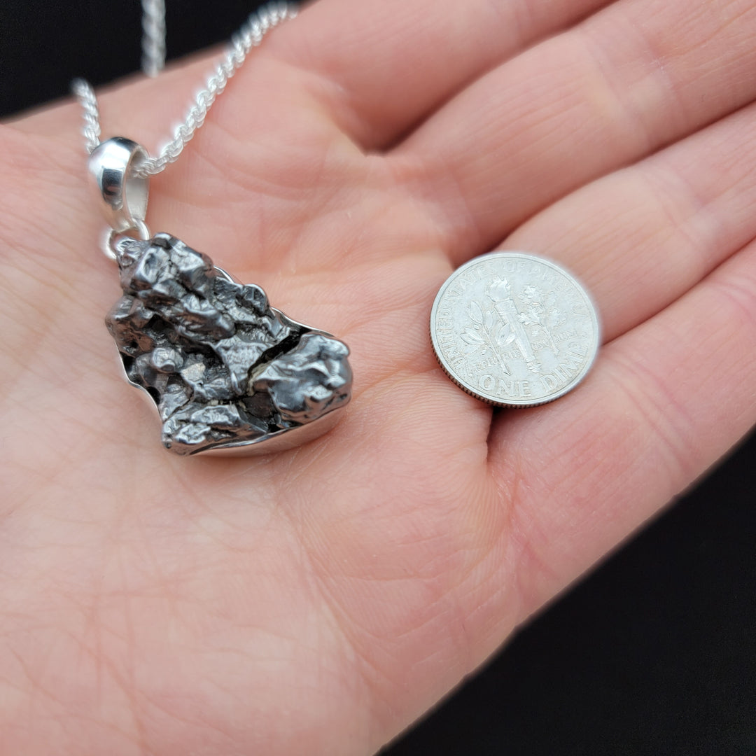 Campo Del Cielo Pendant LARGE 20 Grams Meteorite Rock Iron Comet Stone Necklace