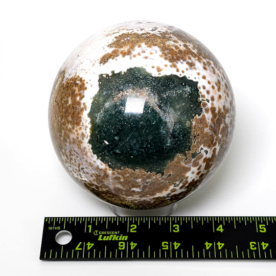 Ocean Jasper Sphere Large 4" Orbicular Crystal Ball Orb Home Office Decor Mineral Sphere