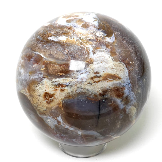 Ocean Jasper Sphere Large 4.3" Mineral Crystal Ball With Druzy Quartz Crystal Geodes