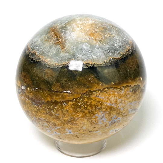 Ocean Jasper Sphere Large Yellow Orbicular Healing Crystal Mineral Ball