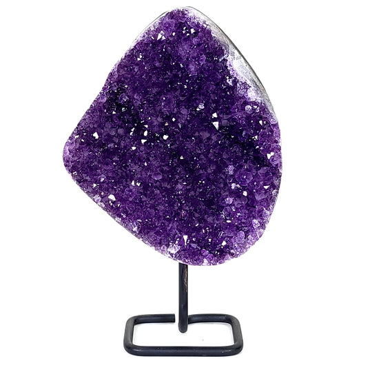 Amethyst Geode With Stand Large 7.3 Lbs Natural Druzy Crystal Cluster