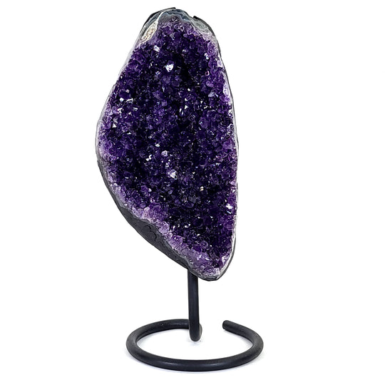 Amethyst Geode Crystal On Metal Stand