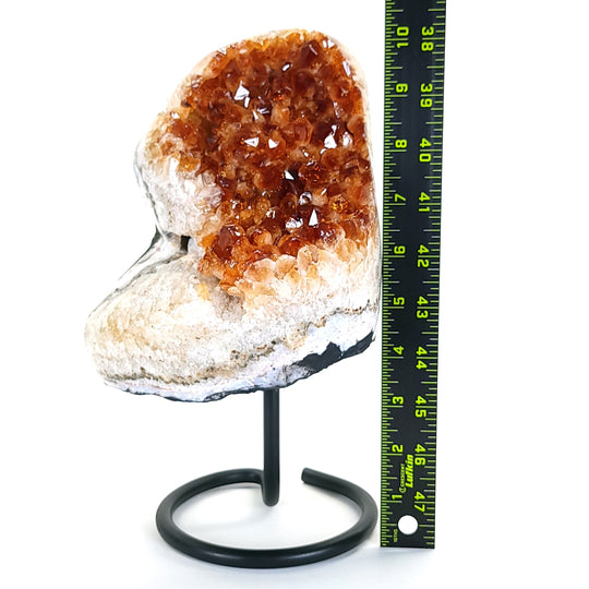 Citrine Geode With Stand Large 10 Lbs Home Decor Druzy Crystal Cluster
