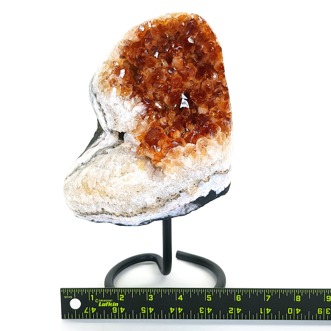 Citrine Geode With Stand Large 10 Lbs Home Decor Druzy Crystal Cluster