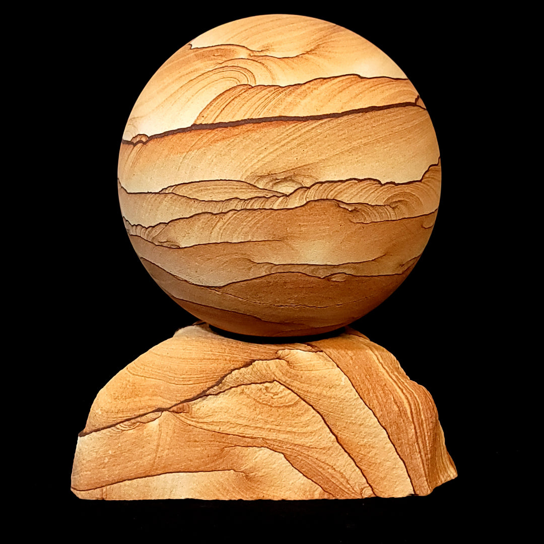 Sandstone Sphere Sculpture Large 7 Lbs Natural Hematite Mineral Gem