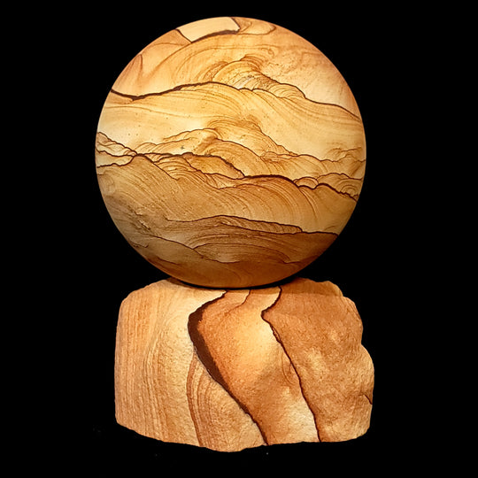 Sandstone & Hematite Sculpture Large 7 lbs Natural Mineral Sphere Crystal Home Decor