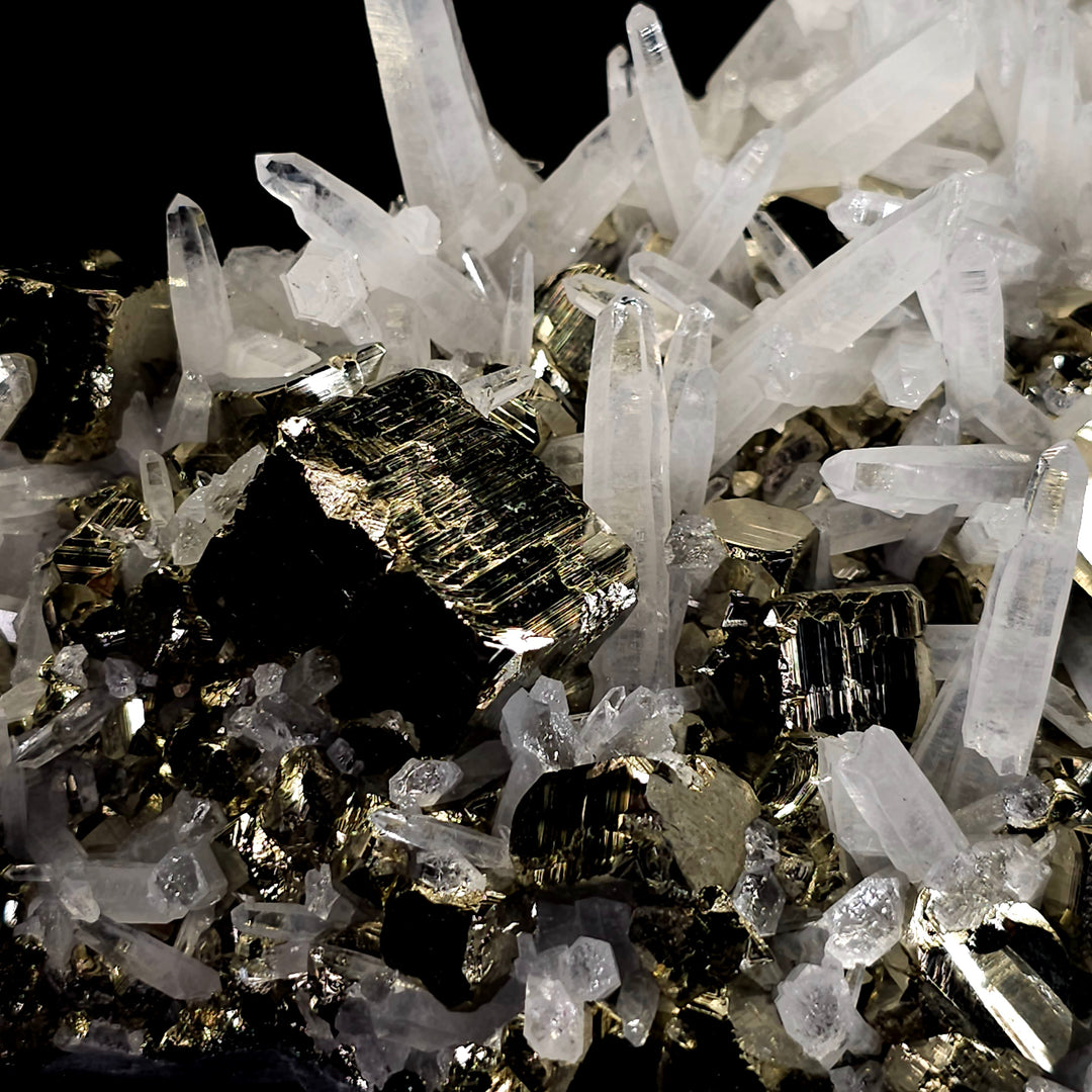 Golden Pyrite & Quartz Freeform Crystal! Large 11 Lbs Standing Mineral Specimen, Huanzala Mine Peru