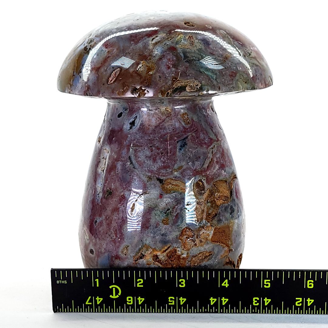 Ocean Jasper Crystal Mushroom Large 8 Lb Cosmic Rainbow Jasper Agate Sculpture Decor