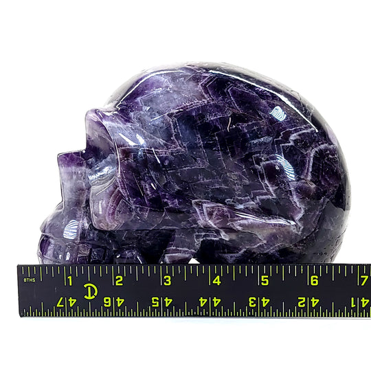 Amethyst Crystal Skull Large 8 Lbs! Dream Chevron Purple Amethyst, Big Realistic Skull Crystal!