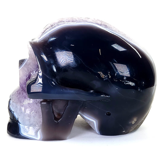 Crystal Skull Large 19 Lbs! Amethyst Geodes With Blue Agate, Big Gemstone Skull Crystal!