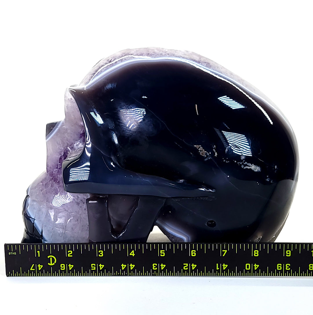 Crystal Skull Large 19 Lbs! Amethyst Geodes With Blue Agate, Big Gemstone Skull Crystal!