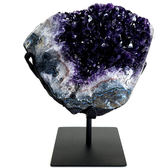 Amethyst Geode Crystal Cluster On Stand Extra Large 19 Lbs! Standing Purple Brazil Amethyst Geode!