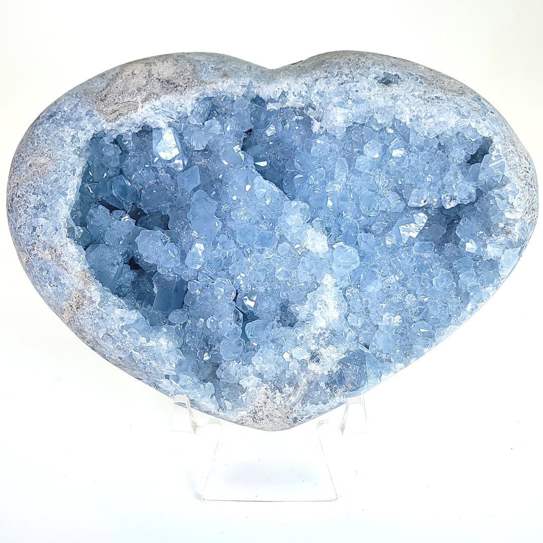 Celestite Crystal Cluster Heart Geode Extra Large 13 lbs Heavenly Blue Celestine Stone