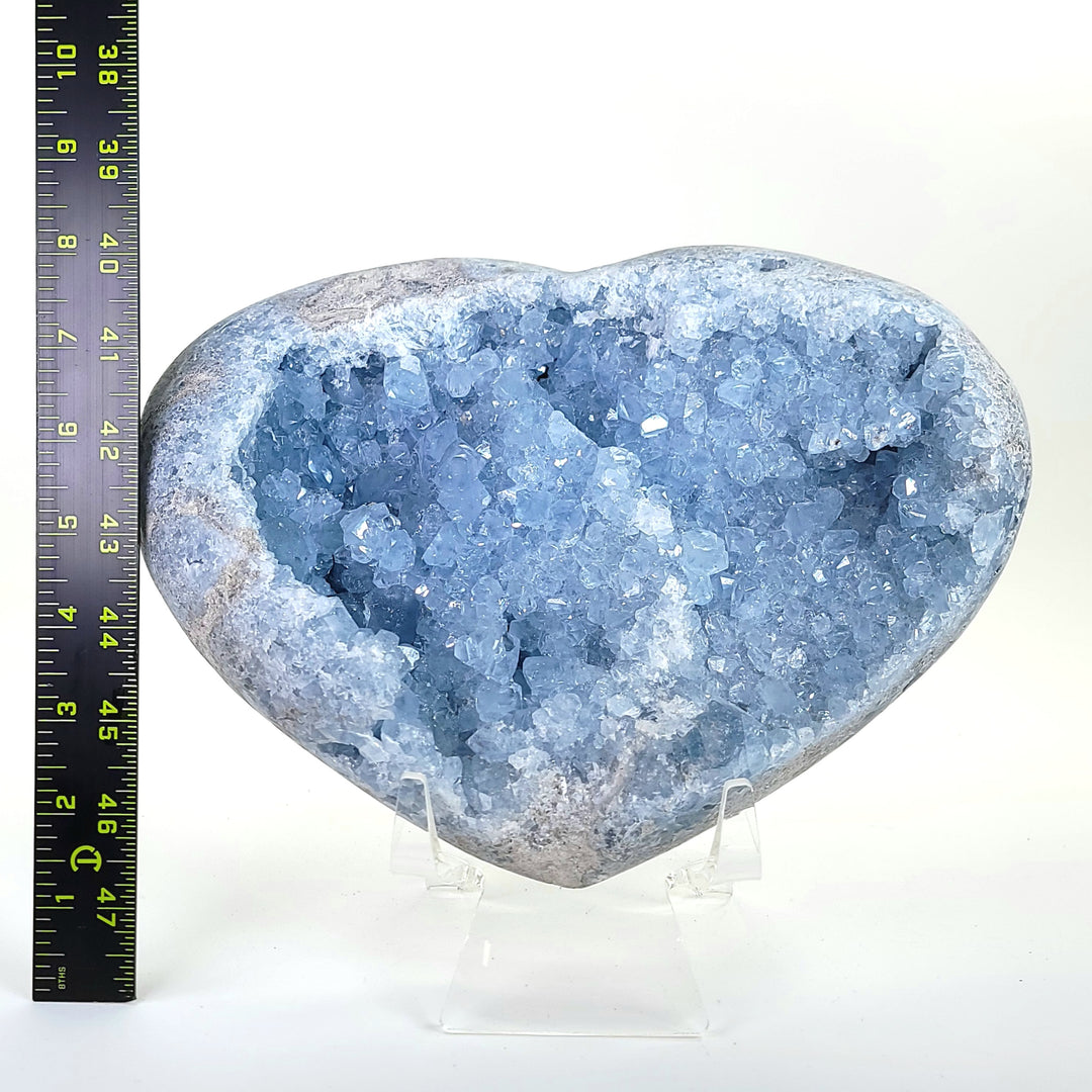 Celestite Crystal Cluster Heart Geode Extra Large 13 lbs Heavenly Blue Celestine Stone