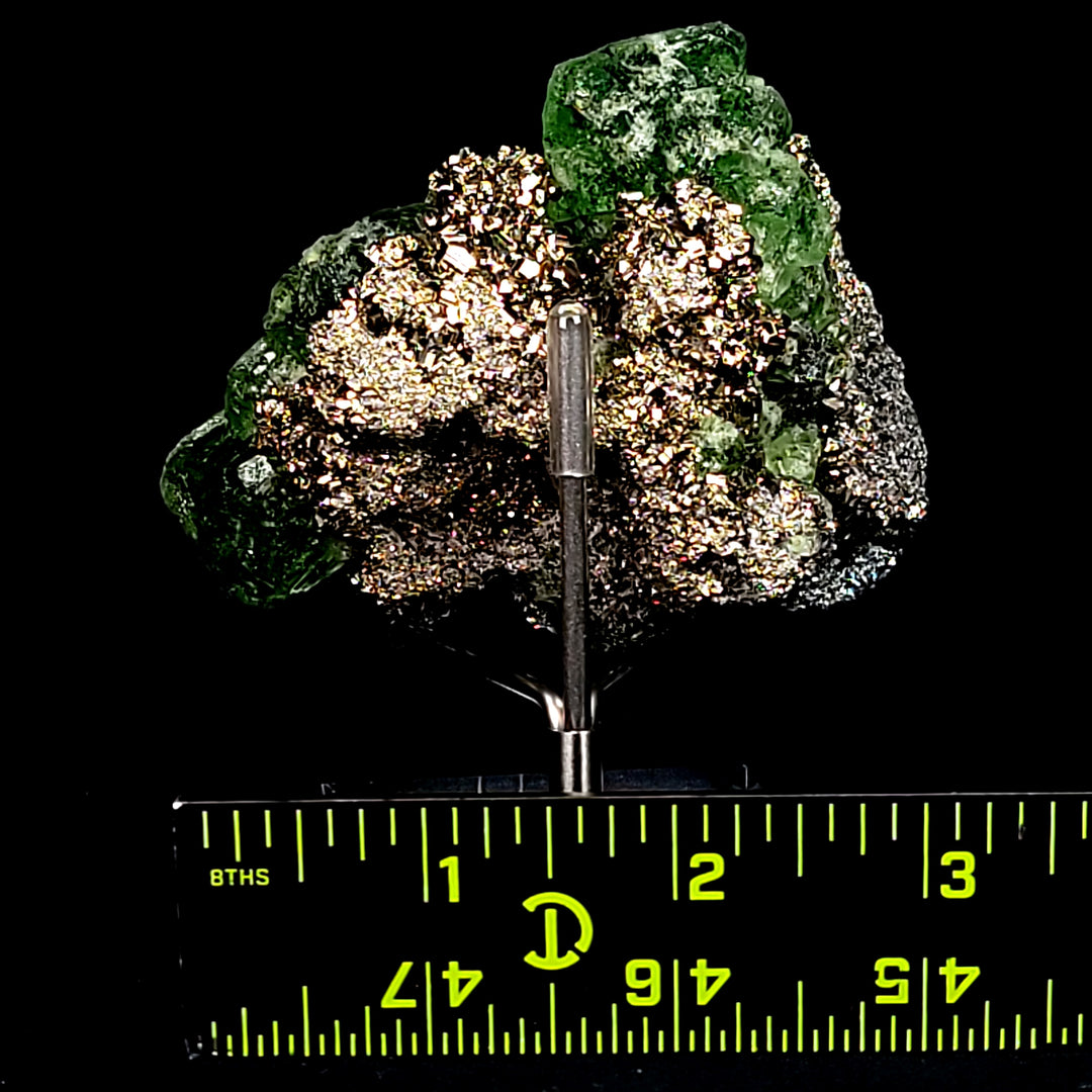 Green Fluorite Pyrite Sphalerite Mineral Specimen Large 3" Crystal Cluster Stone