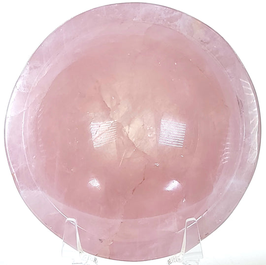 Rose Quartz Bowl Large 7” Home Decor Gift, Stunning Crystal Pink Gemstone Bowl!