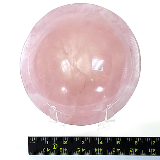 Rose Quartz Bowl Large 7” Home Decor Gift, Stunning Crystal Pink Gemstone Bowl!