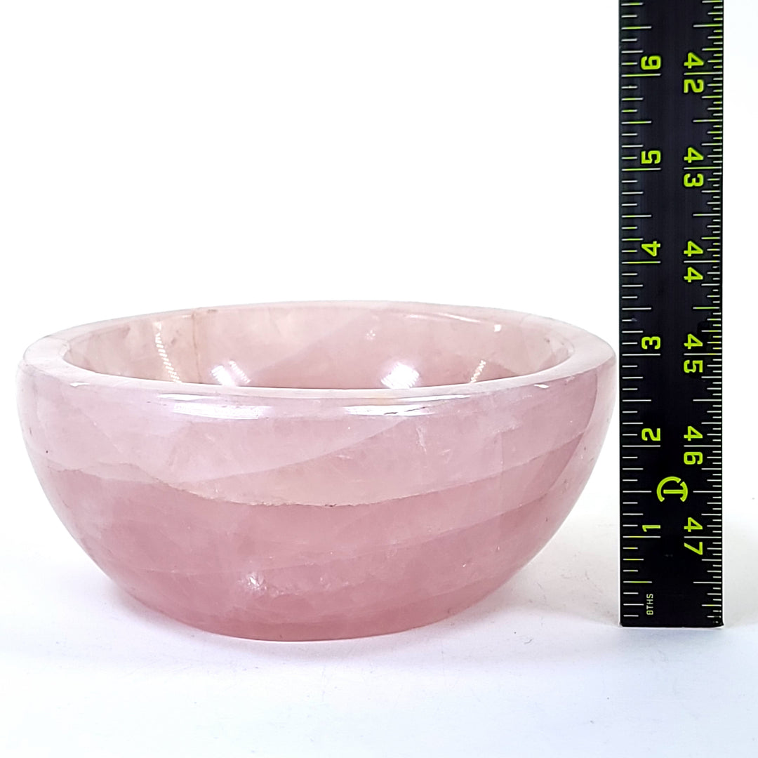 Rose Quartz Bowl Large 7” Home Decor Gift, Stunning Crystal Pink Gemstone Bowl!