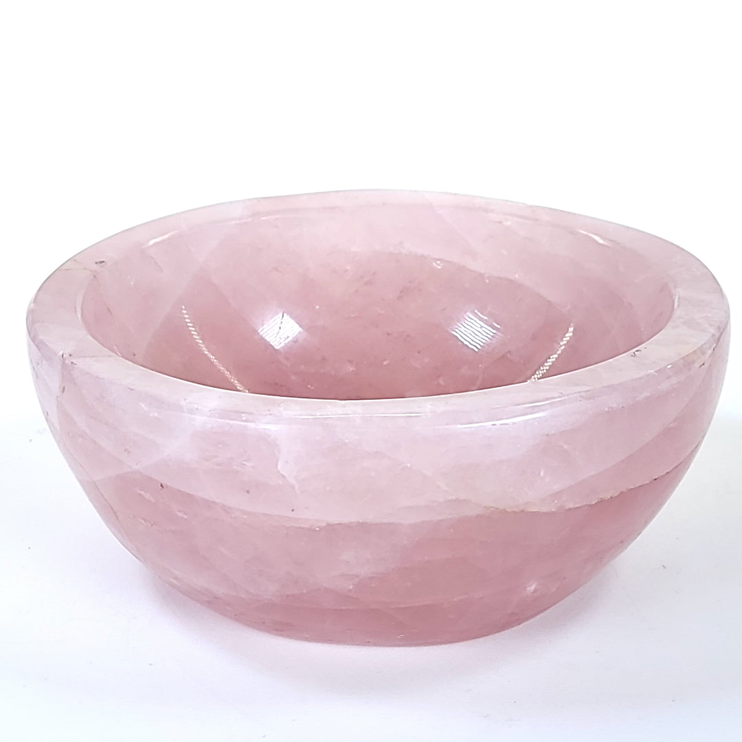 Rose Quartz Bowl Large 7” Home Decor Gift, Stunning Crystal Pink Gemstone Bowl!