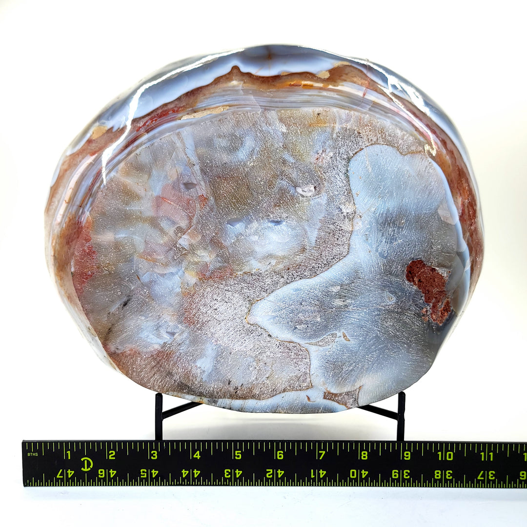 Decorative Stone Bowl Large 18 Lbs Fire Quartz Citrine Blue Agate Gemstone Crystal Bowl