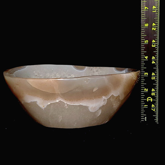 Agate Quartz Bowl Large 9” Home Decor, Banded Agate Neutral Crystal Gemstone Bowl!