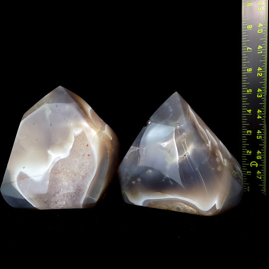 Agate Quartz Crystal Pyramid Set Natural Stone Geode Bookends Healing Crystal Decor