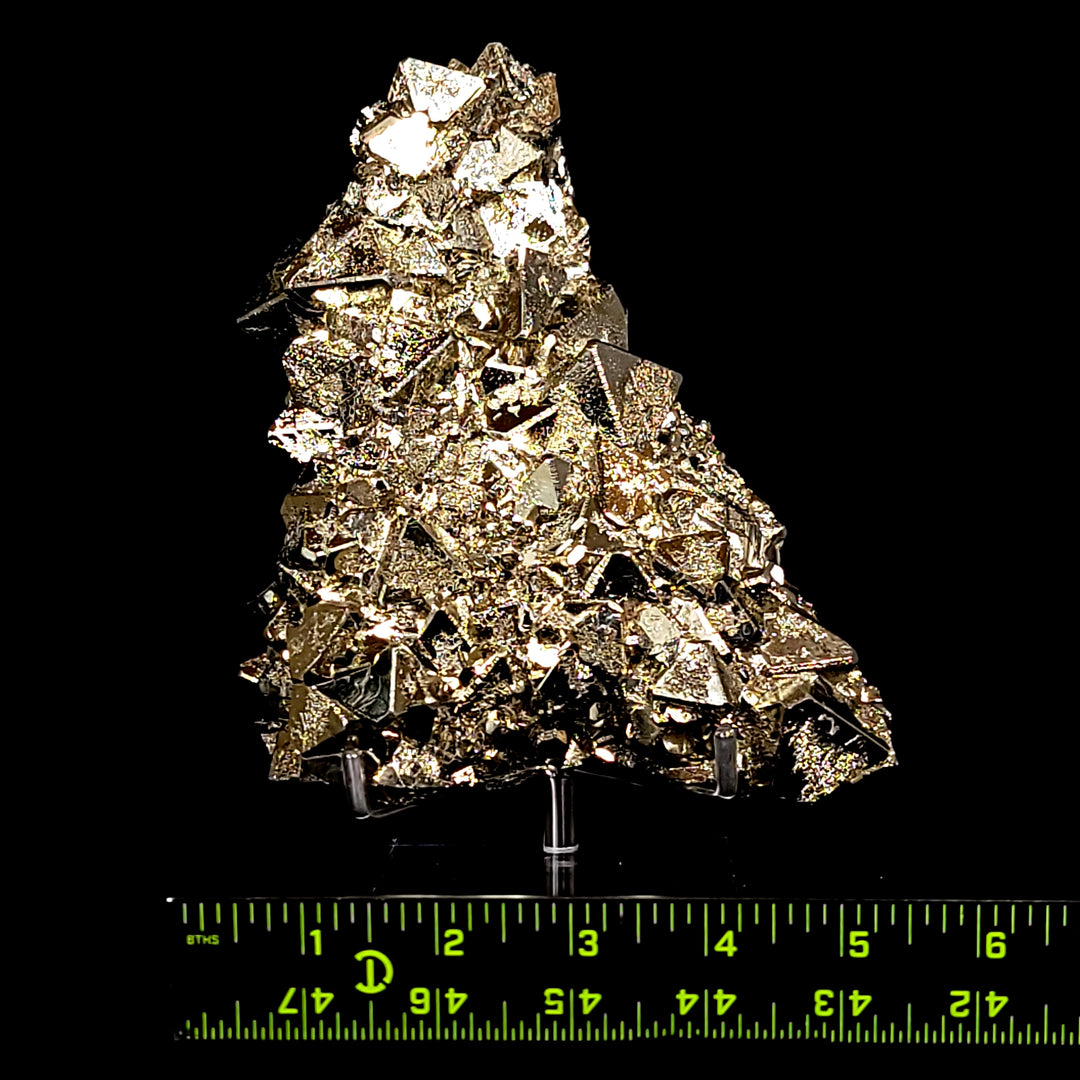 Octahedral Pyrite Stone Large 5.3 Lbs, Pyramidal Pyrite, Iron Crystal Cluster Mineral Specimen