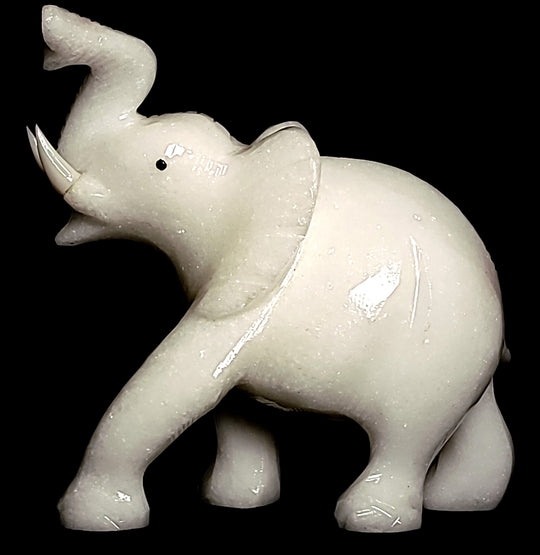 White Elephant Statue Figurine Large 7” Calcite Crystal Elephant Gift Sculpture!