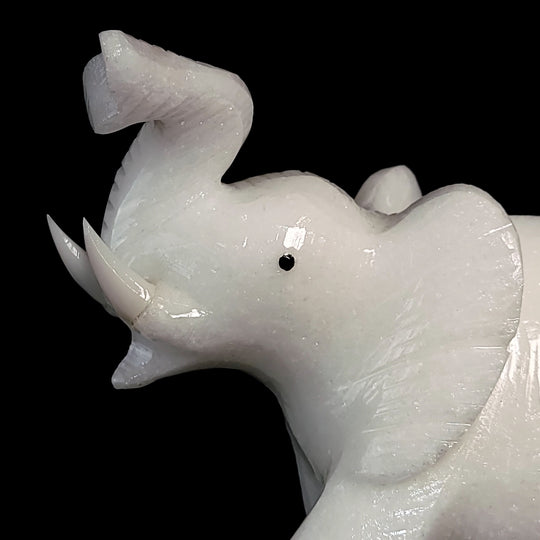 White Elephant Statue Figurine Large 7” Calcite Crystal Elephant Gift Sculpture!