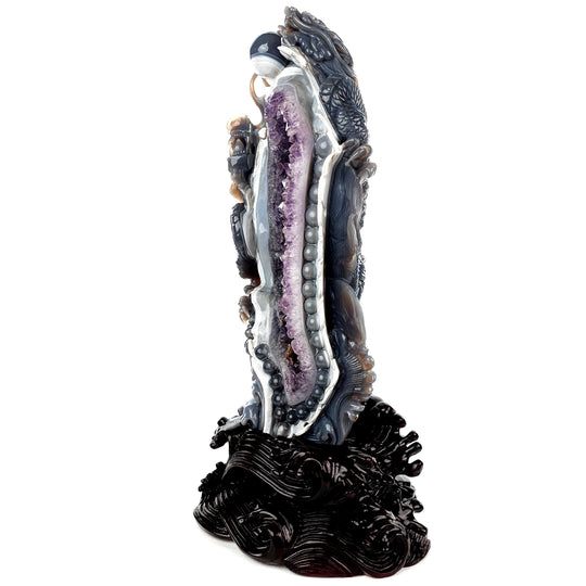 Dragon Sculpture Crystal Carving Extra Large 38 Lbs Giant Agate Amethyst Dragon Art Statue