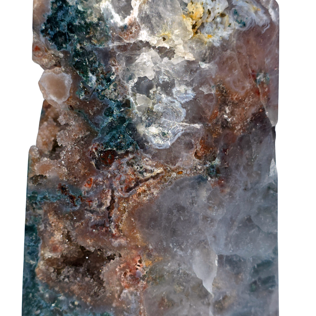 Pink Amethyst Crystal Cluster, Druzy Stalactites & Lodolite Garden Quartz Inclusions