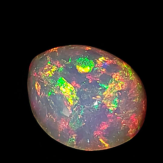 Ethiopian Welo Opal Large 19 Cts! Cosmic Galaxy Fire Opal, Crystal Rainbow Pear Gemstone!