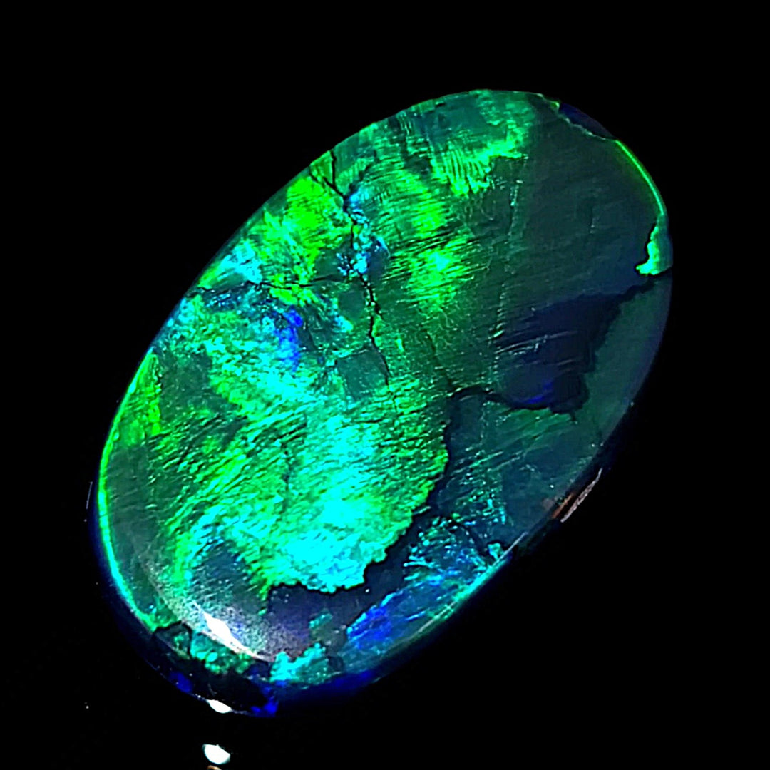 Australian Lightning Ridge Black Opal! Large 15 Cts Genuine Solid N1 Gemstone, Blue & Aqua Green Opal!