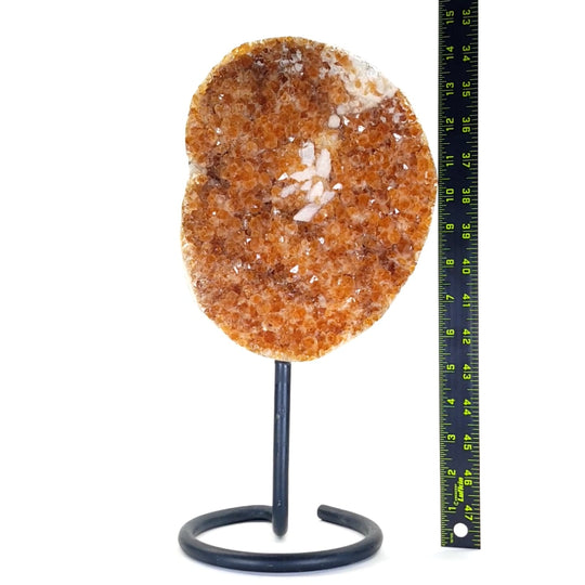 Citrine Crystal Cluster Geode & Druzy Calcite, 10 Lbs Large Home Decor Gift, Gold Orange Yellow Citrine & Stand!