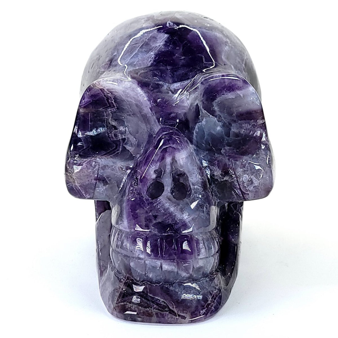 Amethyst Crystal Skull Large 8 Lbs! Dream Chevron Purple Amethyst, Big Realistic Skull Crystal! - Earth Perfection