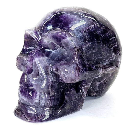 Amethyst Crystal Skull Large 8 Lbs! Dream Chevron Purple Amethyst, Big Realistic Skull Crystal! - Earth Perfection