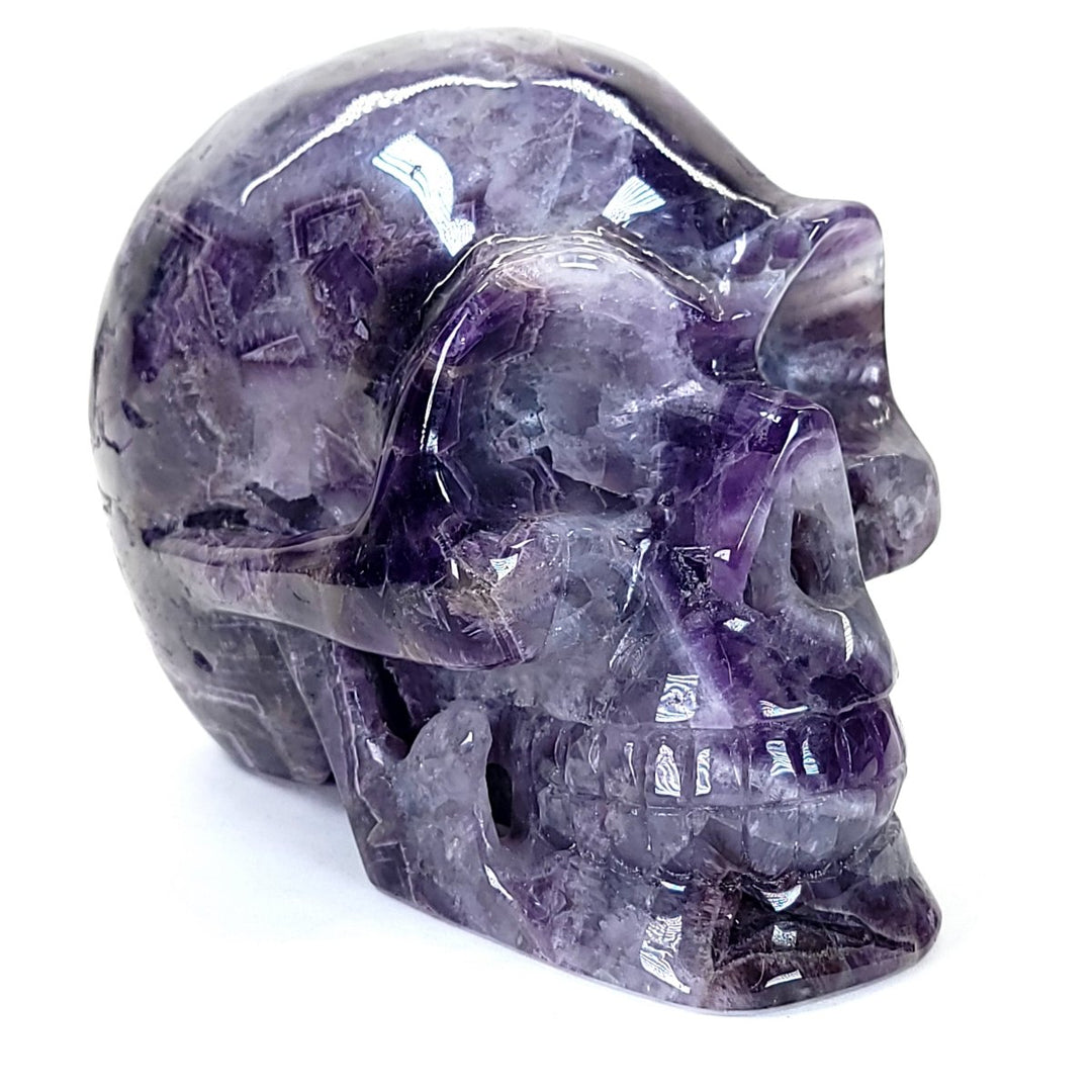 Amethyst Crystal Skull Large 8 Lbs! Dream Chevron Purple Amethyst, Big Realistic Skull Crystal! - Earth Perfection