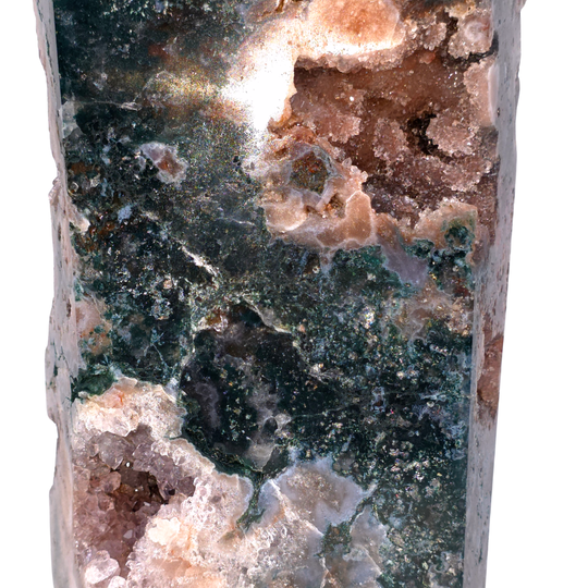 Pink Amethyst Crystal Cluster, Druzy Stalactites & Lodolite Garden Quartz Inclusions