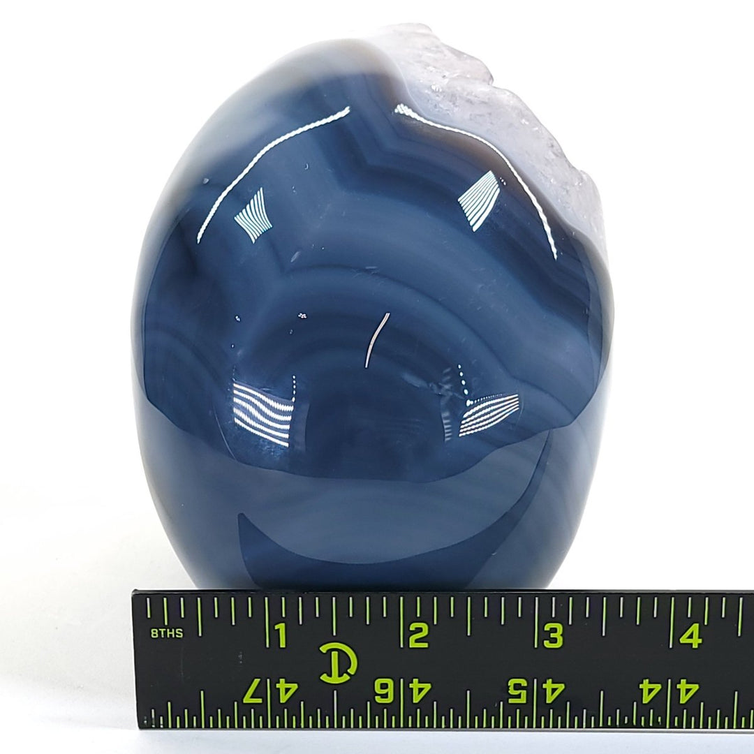 Blue Agate & Amethyst Gemstone Crystal Skull, Large Carved Crystal Skull Head, Gothic Skull Decor - Earth Perfection