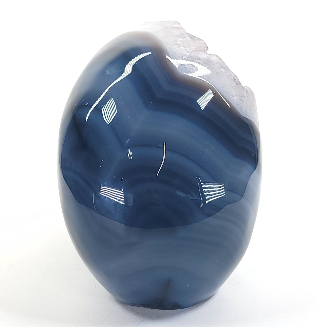 Blue Agate & Amethyst Gemstone Crystal Skull, Large Carved Crystal Skull Head, Gothic Skull Decor - Earth Perfection