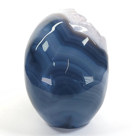 Blue Agate & Amethyst Gemstone Crystal Skull, Large Carved Crystal Skull Head, Gothic Skull Decor - Earth Perfection