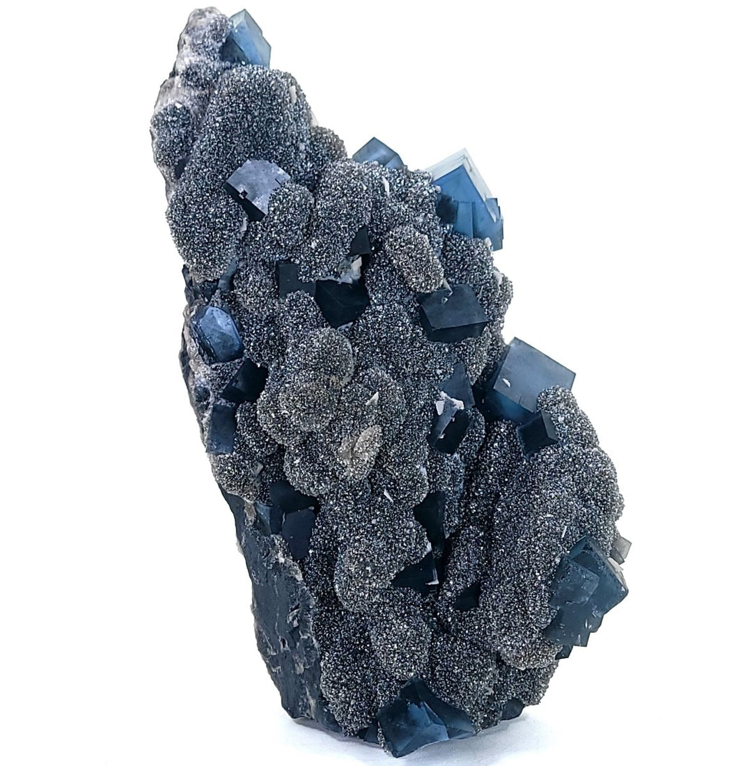 Blue Fluorite Smoky Quartz RARE 5 Lb Large Mineral Specimen Fuijan - Earth Perfection