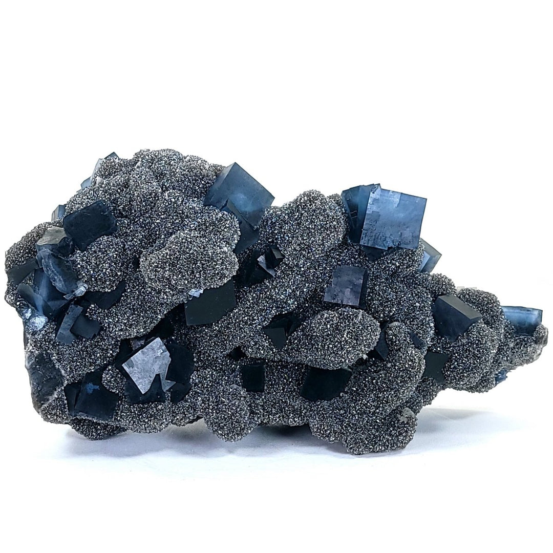 Blue Fluorite Smoky Quartz RARE 5 Lb Large Mineral Specimen Fuijan - Earth Perfection