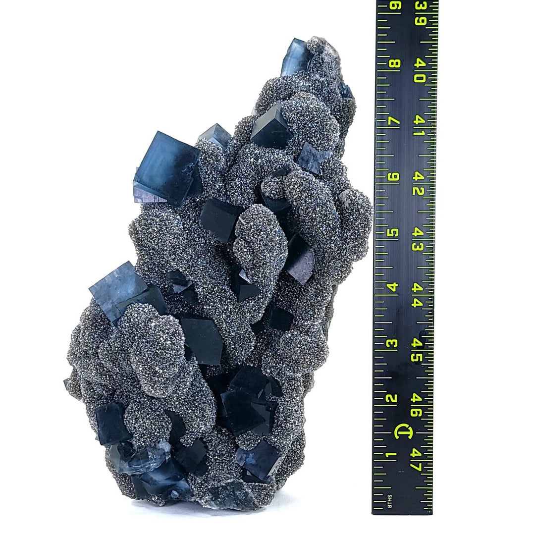 Blue Fluorite Smoky Quartz RARE 5 Lb Large Mineral Specimen Fuijan - Earth Perfection
