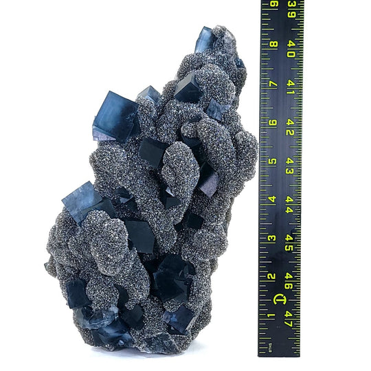 Blue Fluorite Smoky Quartz RARE 5 Lb Large Mineral Specimen Fuijan - Earth Perfection