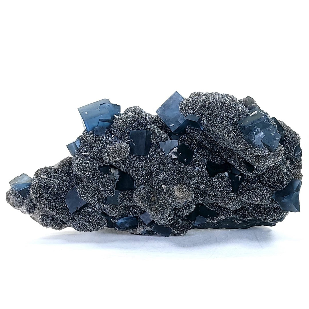 Blue Fluorite Smoky Quartz RARE 5 Lb Large Mineral Specimen Fuijan - Earth Perfection