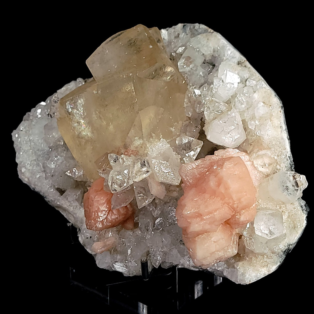 Calcite, Stilbite & Apophyllite Crystal, Large 5Lb Geode, Rare Mineral Specimen - Earth Perfection