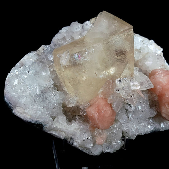 Calcite, Stilbite & Apophyllite Crystal, Large 5Lb Geode, Rare Mineral Specimen - Earth Perfection