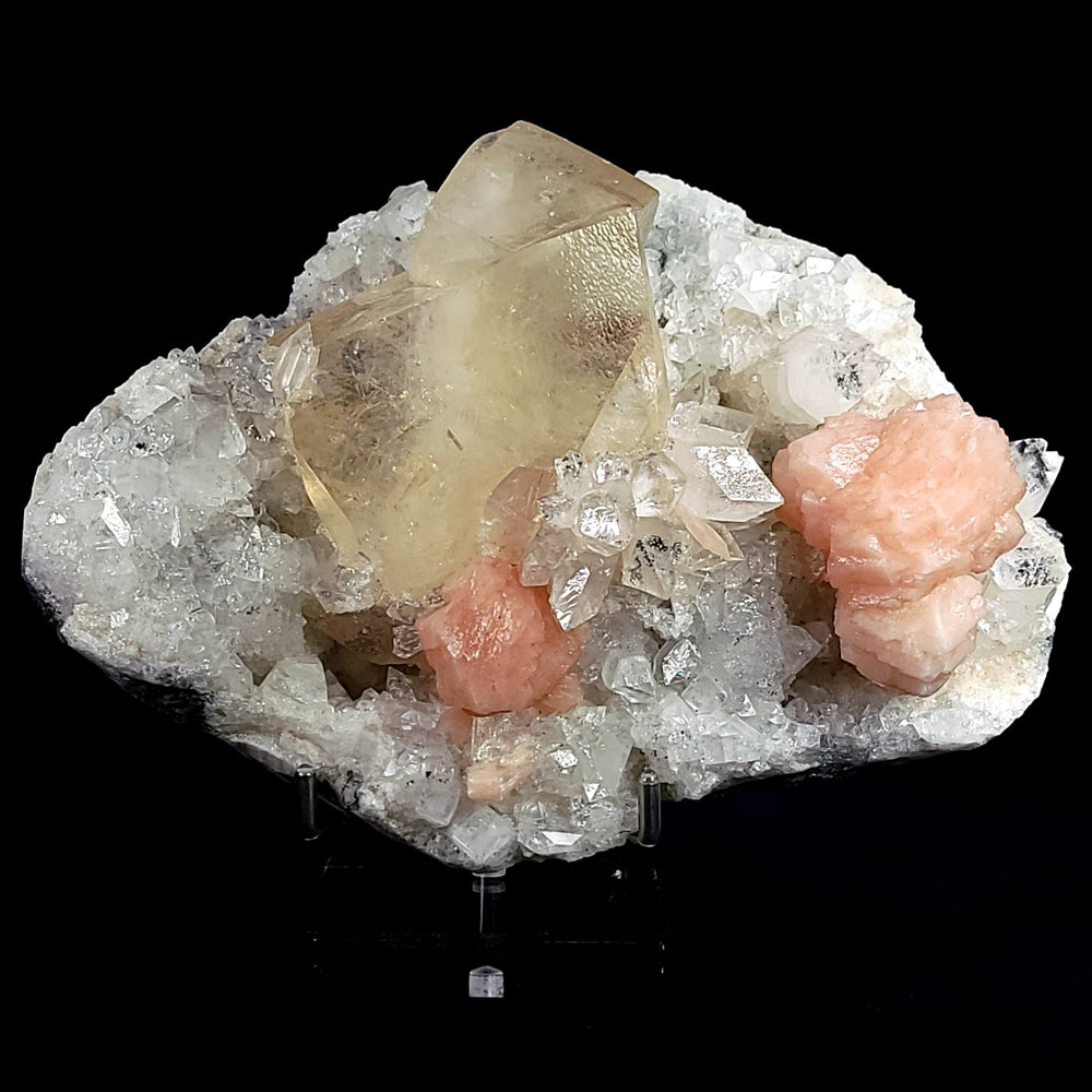 Calcite, Stilbite & Apophyllite Crystal, Large 5Lb Geode, Rare Mineral Specimen - Earth Perfection